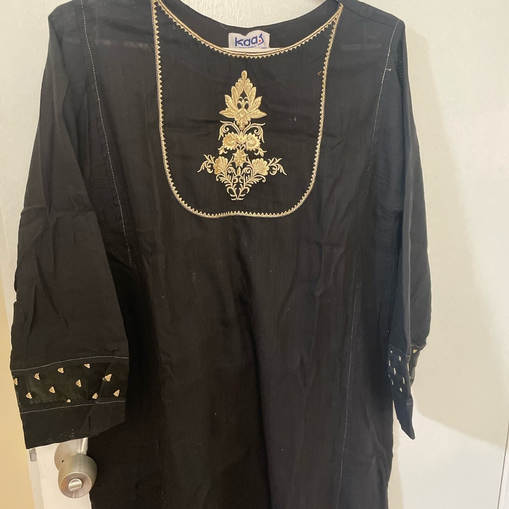 Black and Gold Embroidered Tunic